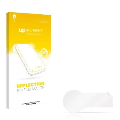 Front side of a product packaging with the brand logo upscreen. Next to it is the corresponding screen protector.