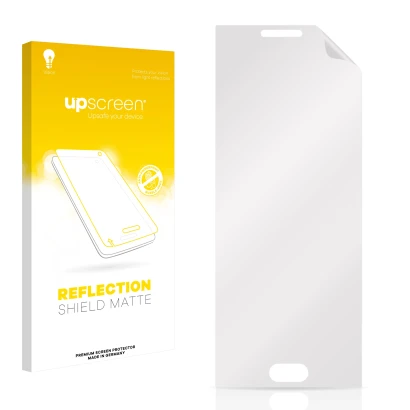 Front side of a product packaging with the brand logo upscreen. Next to it is the corresponding screen protector.