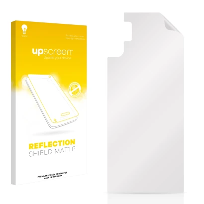 Front side of a product packaging with the brand logo upscreen. Next to it is the corresponding screen protector.