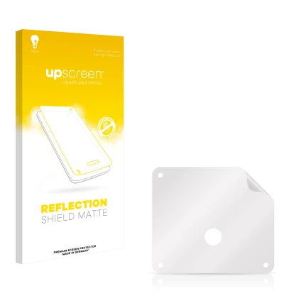 Front side of a product packaging with the brand logo upscreen. Next to it is the corresponding screen protector.