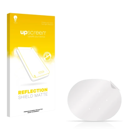 Front side of a product packaging with the brand logo upscreen. Next to it is the corresponding screen protector.