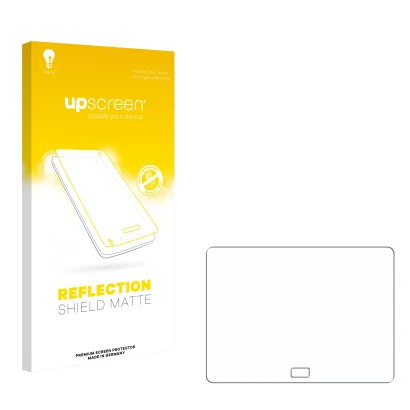 Front side of a product packaging with the brand logo upscreen. Next to it is the corresponding screen protector.