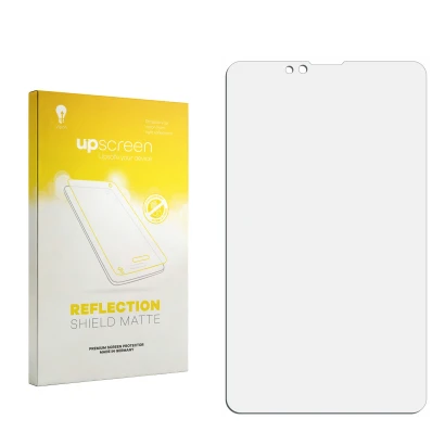 Front side of a product packaging with the brand logo upscreen. Next to it is the corresponding screen protector.