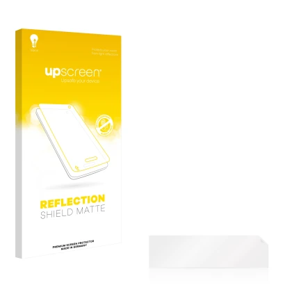 Front side of a product packaging with the brand logo upscreen. Next to it is the corresponding screen protector.
