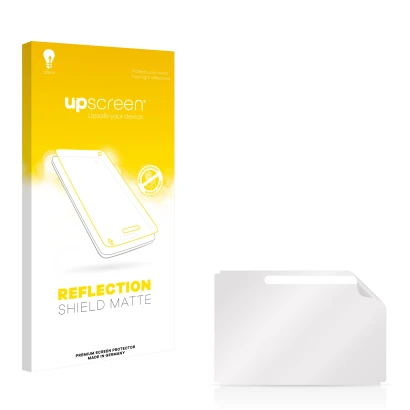 Front side of a product packaging with the brand logo upscreen. Next to it is the corresponding screen protector.
