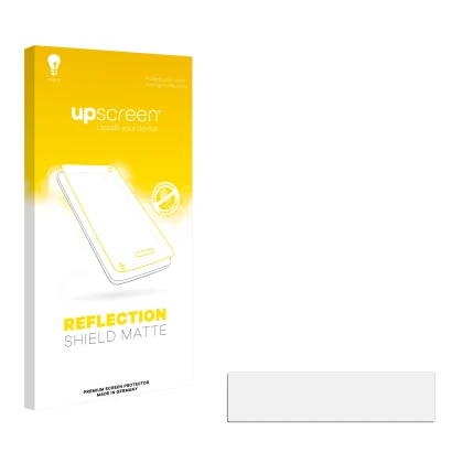 Front side of a product packaging with the brand logo upscreen. Next to it is the corresponding screen protector.