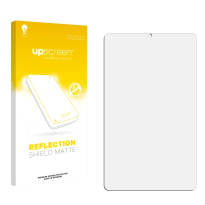 Front side of a product packaging with the brand logo upscreen. Next to it is the corresponding screen protector.
