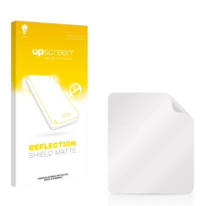 Front side of a product packaging with the brand logo upscreen. Next to it is the corresponding screen protector.