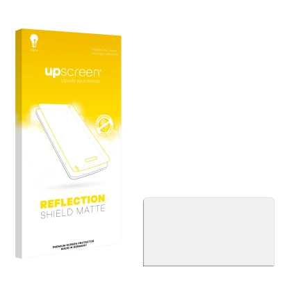 Front side of a product packaging with the brand logo upscreen. Next to it is the corresponding screen protector.