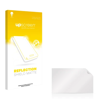 Front side of a product packaging with the brand logo upscreen. Next to it is the corresponding screen protector.