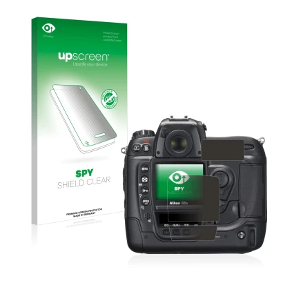 Front side of a product packaging with the brand logo upscreen. Next to it is the device Nikon D2X shown with the correspondin