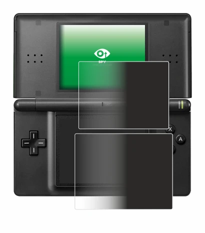 Image of the device Nintendo DS LITE with a wide variety of screen protectors.