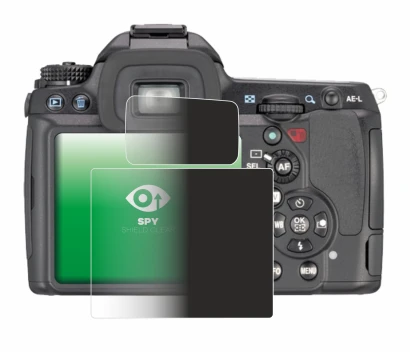 Image of the device Pentax K7, K-7 with a wide variety of screen protectors.