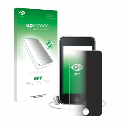Front side of a product packaging with the brand logo upscreen. Next to it is the device Apple iPod Touch (3rd Gen.) shown wit