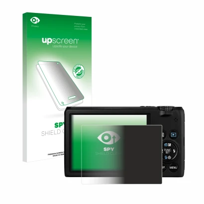 Front side of a product packaging with the brand logo upscreen. Next to it is the device Canon PowerShot S95 shown with the co