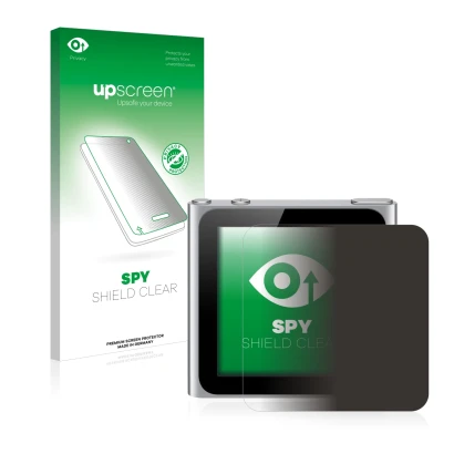 Front side of a product packaging with the brand logo upscreen. Next to it is the device Apple iPod nano 2010 (6th. Gen.) show