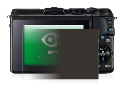 Image of the device Canon EOS M3 with a wide variety of screen protectors.