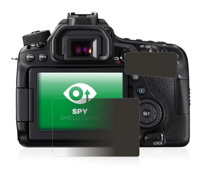 Image of the device Canon EOS 80D with a wide variety of screen protectors.