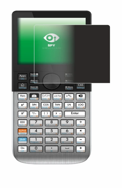 Image of the device HP Prime with a wide variety of screen protectors.