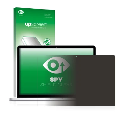 Front side of a product packaging with the brand logo upscreen. Next to it is the device Apple MacBook Pro 15" 2017 shown with