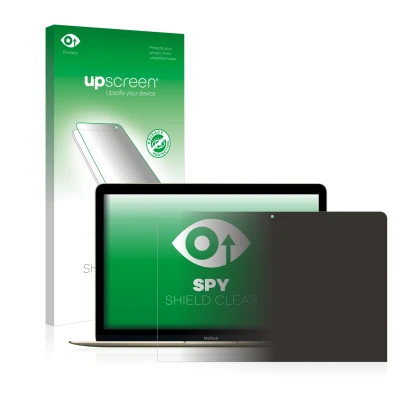 Front side of a product packaging with the brand logo upscreen. Next to it is the device Apple MacBook Retina 12" (Early 2016)