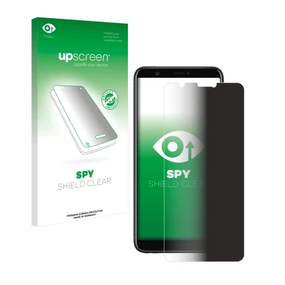Front side of a product packaging with the brand logo upscreen. Next to it is the device Huawei P smart 2018 shown with the co