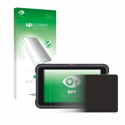 Front side of a product packaging with the brand logo upscreen. Next to it is the device Atomos Ninja V shown with the corresp