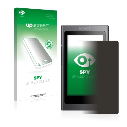 Front side of a product packaging with the brand logo upscreen. Next to it is the device Sony Walkman A40 shown with the corre