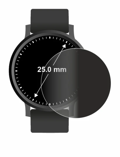 Image of the device Circular Displays (ø: 25 mm) with a wide variety of screen protectors.