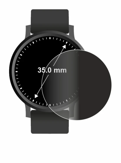 Image of the device Circular Displays (ø: 35 mm) with a wide variety of screen protectors.