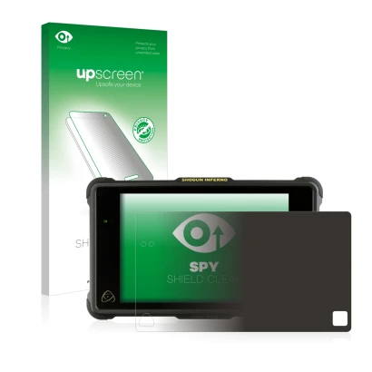 Front side of a product packaging with the brand logo upscreen. Next to it is the device Atomos Shogun Inferno shown with the