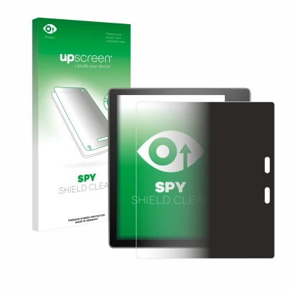 Front side of a product packaging with the brand logo upscreen. Next to it is the device Amazon Kindle Oasis 2019 (10th Gen.) 