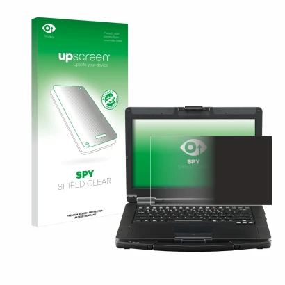 Front side of a product packaging with the brand logo upscreen. Next to it is the device Panasonic Toughbook FZ-55 Touch shown