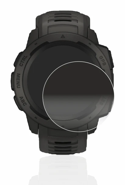 Image of the device Garmin Instinct Solar with a wide variety of screen protectors.
