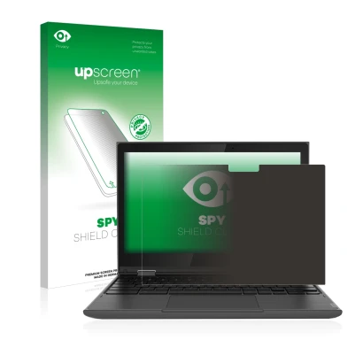 Front side of a product packaging with the brand logo upscreen. Next to it is the device Lenovo 300e (2nd Gen.) shown with the