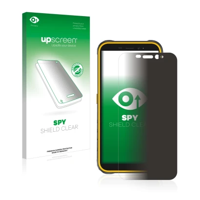 Front side of a product packaging with the brand logo upscreen. Next to it is the device Ulefone Armor X8 shown with the corre