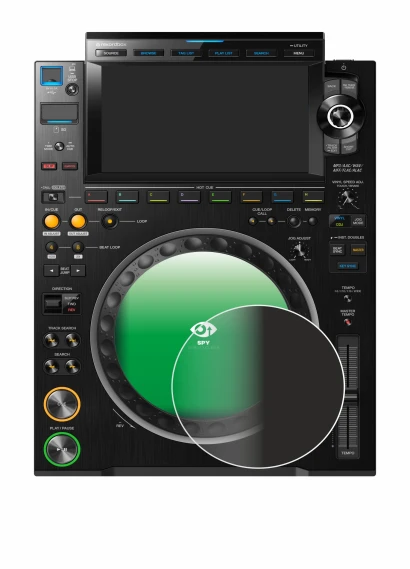 Image of the device Pioneer CDJ 3000 (circle) with a wide variety of screen protectors.