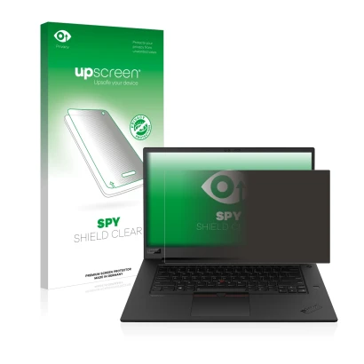 Front side of a product packaging with the brand logo upscreen. Next to it is the device Lenovo ThinkPad P1 Gen 3 shown with t