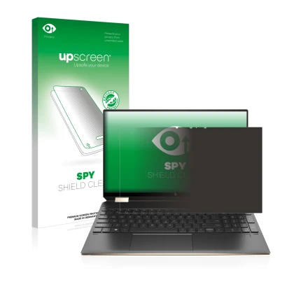 Front side of a product packaging with the brand logo upscreen. Next to it is the device HP Spectre x360 (15-eb) (359.9 mm x 2