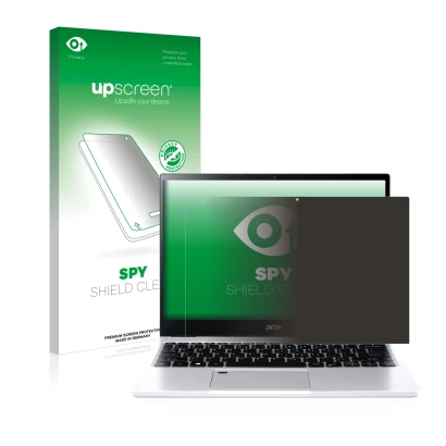 Front side of a product packaging with the brand logo upscreen. Next to it is the device Acer Spin 3 SP313-51N shown with the