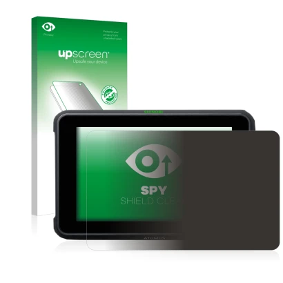 Front side of a product packaging with the brand logo upscreen. Next to it is the device Atomos Shinobi 7 shown with the corre