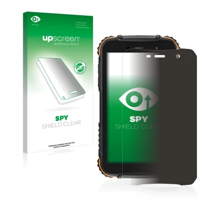 Front side of a product packaging with the brand logo upscreen. Next to it is the device Doogee S35T shown with the correspond