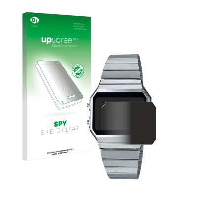 Front side of a product packaging with the brand logo upscreen. Next to it is the device Casio A700WE shown with the correspon