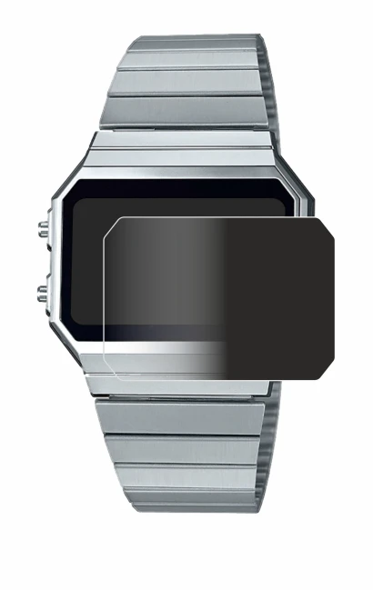 Image of the device Casio A700WE with a wide variety of screen protectors.