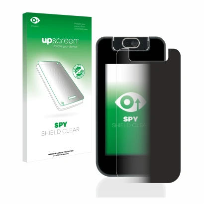 Front side of a product packaging with the brand logo upscreen. Next to it is the device Vtech Kidicom Advance 3.0 shown with