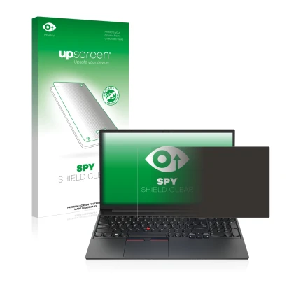 Front side of a product packaging with the brand logo upscreen. Next to it is the device Lenovo ThinkPad E15 Gen 4 shown with 