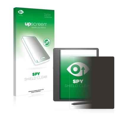 Front side of a product packaging with the brand logo upscreen. Next to it is the device Amazon Kindle Scribe shown with the c