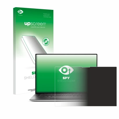 Front side of a product packaging with the brand logo upscreen. Next to it is the device Dell XPS 15 9530 Touch shown with the