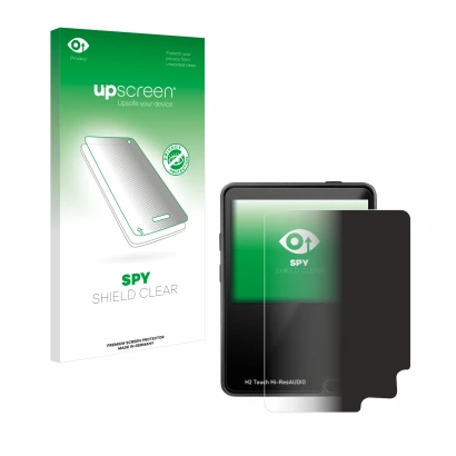 Front side of a product packaging with the brand logo upscreen. Next to it is the device HifiWalker H2 touch shown with the co