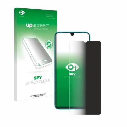 Front side of a product packaging with the brand logo upscreen. Next to it is the device Tecno Spark 7 shown with the correspo